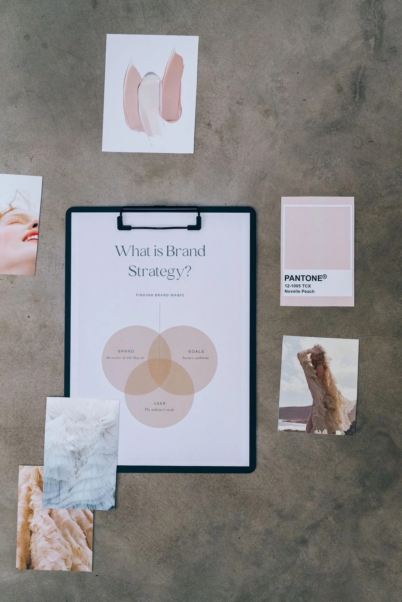 Brand strategy mood board — illustrative context