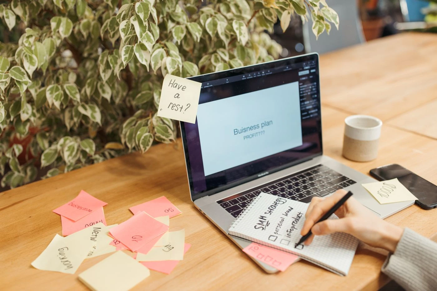 Sticky Notes and a Laptop · Free Stock Photo — illustrative context