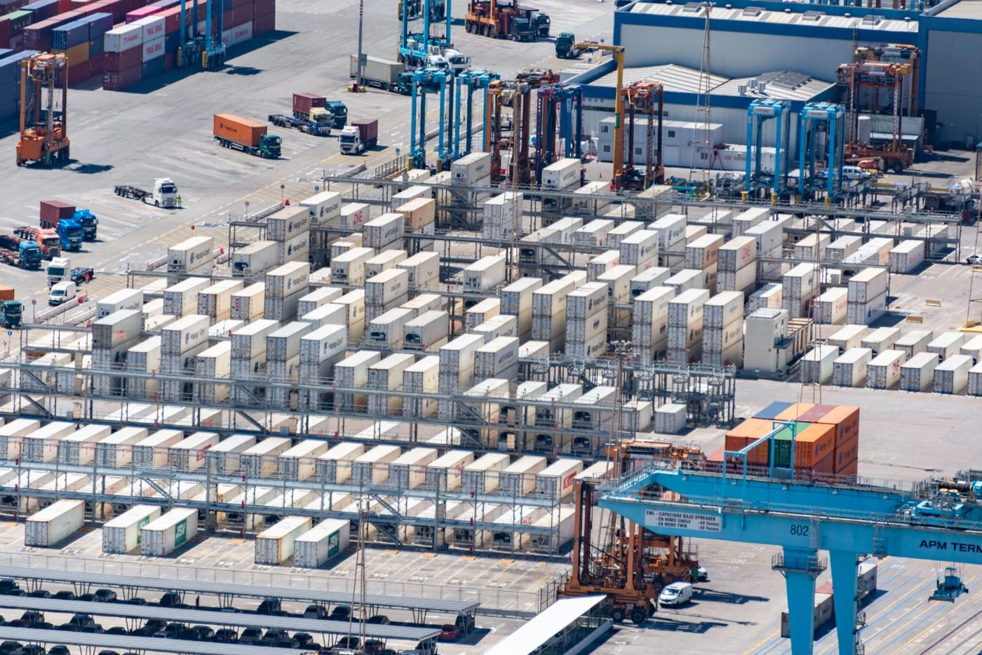 Logistics warehouse and containers — illustrative context