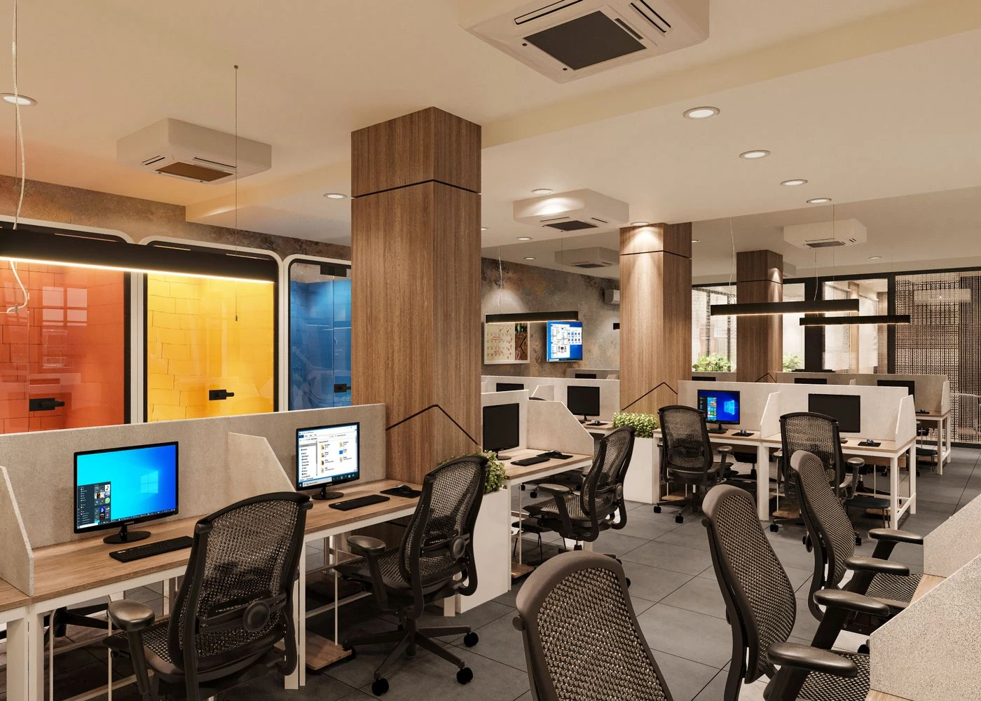 Collaborative modern office workspace — illustrative context
