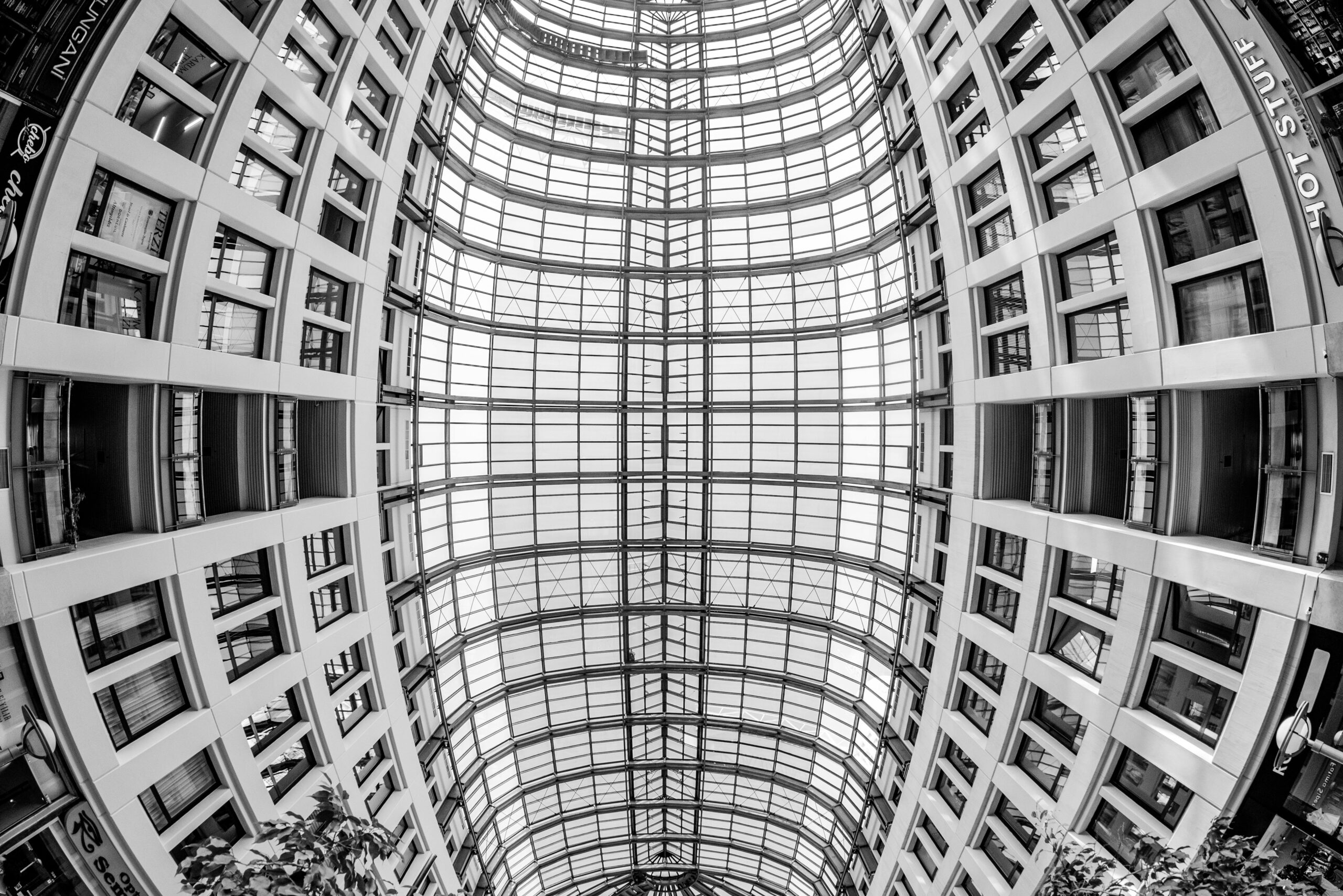 Black and white architectural dome in Ankara showcasing modern geometric design.